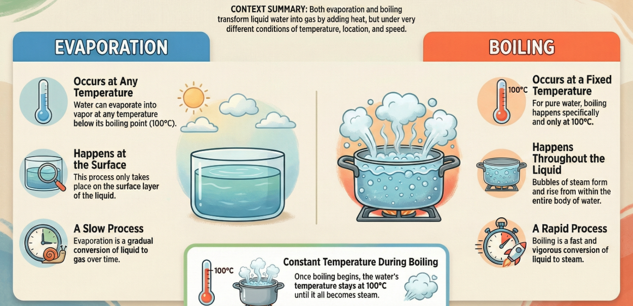 Evaporations vs Boiling